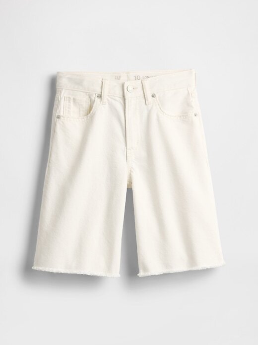 Pantaloncini lunghi in denim a vita media per bambini Pantaloncini lunghi in denim a vita media per bambini