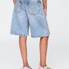 Pantaloncini lunghi in denim a vita media per bambini Pantaloncini lunghi in denim a vita media per bambini