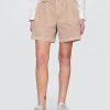 Pantaloncini plissettati in twill a vita media da 6″