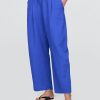 Pantaloni a canna facile in garza di cotone