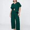 Pantaloni a canna facile in garza di cotone