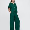 Pantaloni a canna facile in garza di cotone