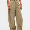 Pantaloni a ferro di cavallo in twill a vita media Pantaloni a ferro di cavallo in twill a vita media