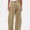 Pantaloni a ferro di cavallo in twill a vita media Pantaloni a ferro di cavallo in twill a vita media