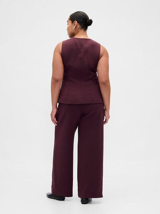 Pantaloni a gamba larga con pieghe a vita bassa 365 Pantaloni a gamba larga con pieghe a vita bassa 365