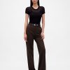 Pantaloni a gamba larga in maglia doppia a vita alta Pantaloni a gamba larga in maglia doppia a vita alta
