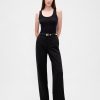 Pantaloni a gamba larga in maglia doppia a vita alta Pantaloni a gamba larga in maglia doppia a vita alta