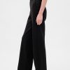 Pantaloni a gamba larga in maglia doppia a vita alta Pantaloni a gamba larga in maglia doppia a vita alta