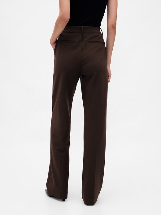 Pantaloni a gamba larga in maglia doppia a vita alta Pantaloni a gamba larga in maglia doppia a vita alta