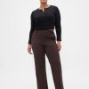 Pantaloni a gamba larga in maglia doppia a vita alta Pantaloni a gamba larga in maglia doppia a vita alta