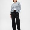 Pantaloni a gamba larga in maglia doppia a vita alta Pantaloni a gamba larga in maglia doppia a vita alta