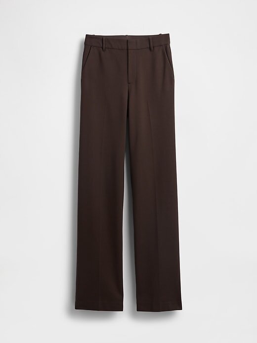 Pantaloni a gamba larga in maglia doppia a vita alta Pantaloni a gamba larga in maglia doppia a vita alta