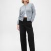 Pantaloni a gamba larga in maglia doppia a vita alta Pantaloni a gamba larga in maglia doppia a vita alta