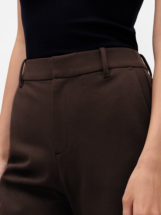 Pantaloni a gamba larga in maglia doppia a vita alta Pantaloni a gamba larga in maglia doppia a vita alta