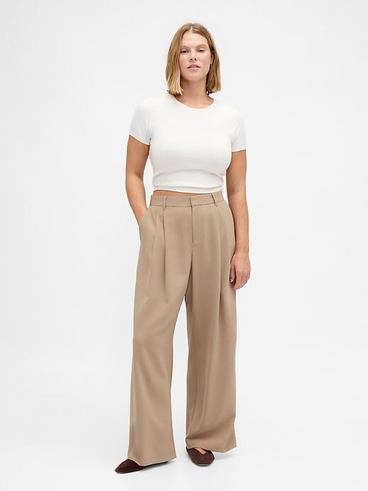 Pantaloni a pieghe a vita alta Curvy 365 Pantaloni a pieghe a vita alta Curvy 365