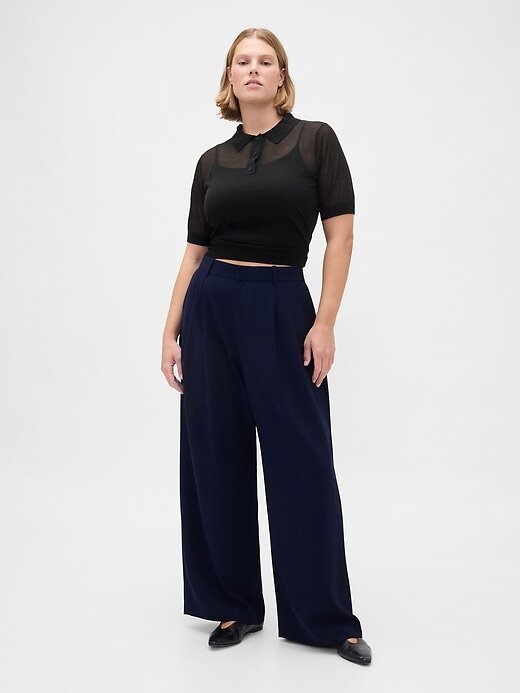 Pantaloni a pieghe a vita alta Curvy 365 Pantaloni a pieghe a vita alta Curvy 365