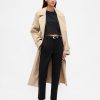 Pantaloni a vita alta in maglia doppia slim crop