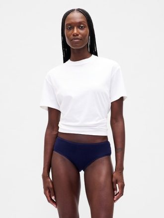 Pantaloni a vita bassa in cotone elasticizzato biologico