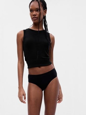 Pantaloni a vita bassa in cotone elasticizzato biologico