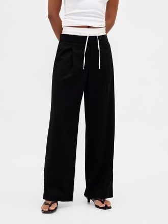 Pantaloni a vita media con doppia vita