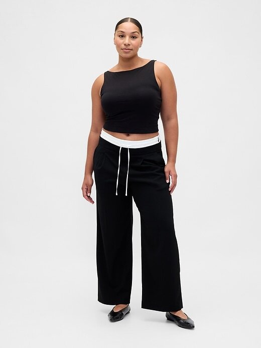 Pantaloni a vita media con doppia vita Pantaloni a vita media con doppia vita