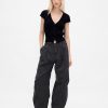 Pantaloni a vita media in twill Pantaloni a vita media in twill