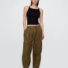 Pantaloni a vita media in twill Pantaloni a vita media in twill
