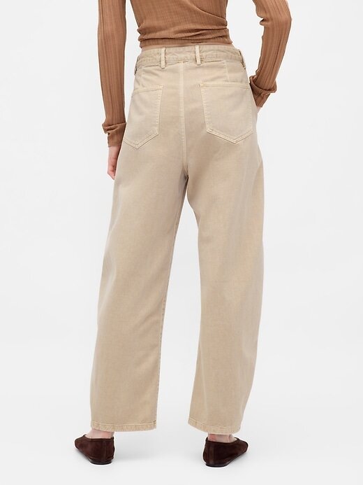 Pantaloni a vita media in twill Pantaloni a vita media in twill