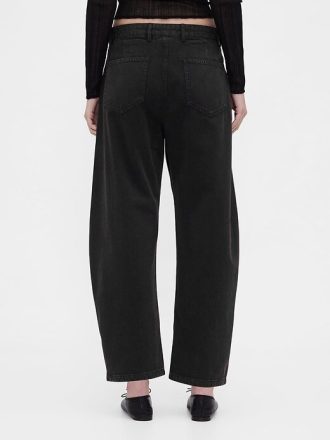 Pantaloni a vita media in twill