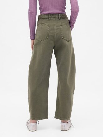Pantaloni a vita media in twill