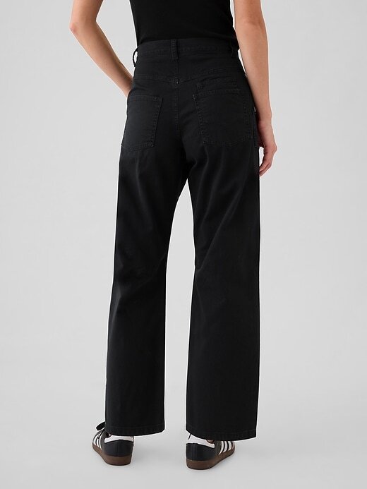 Pantaloni a vita media in twill Pantaloni a vita media in twill