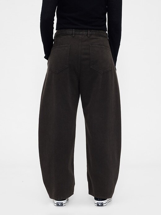 Pantaloni a vita media in twill Pantaloni a vita media in twill