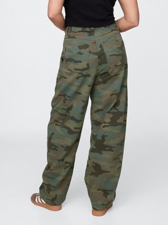 Pantaloni a vita media in twill