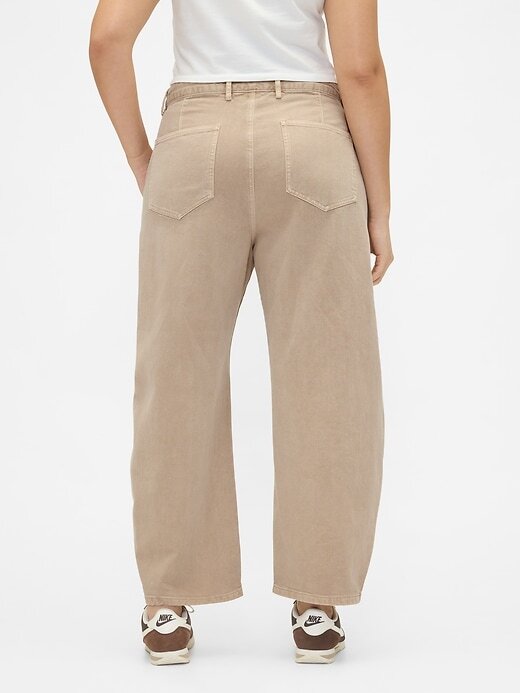 Pantaloni a vita media in twill Pantaloni a vita media in twill