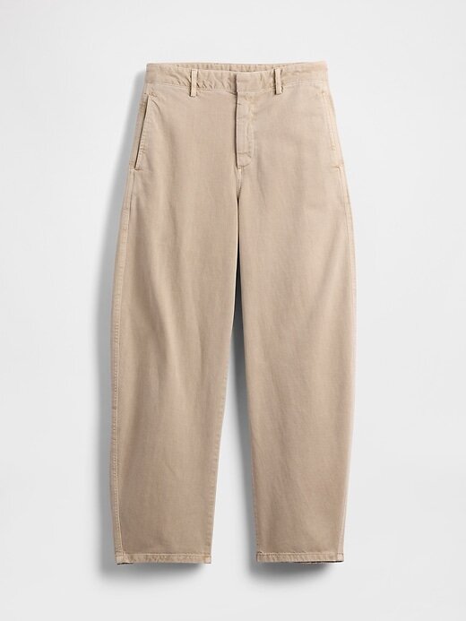 Pantaloni a vita media in twill Pantaloni a vita media in twill
