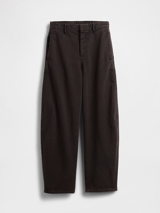 Pantaloni a vita media in twill Pantaloni a vita media in twill