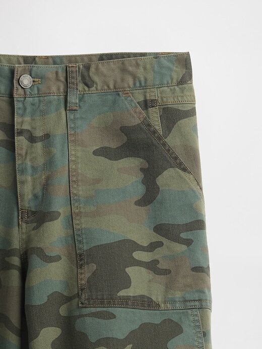 Pantaloni a vita media in twill Pantaloni a vita media in twill