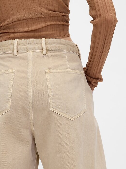 Pantaloni a vita media in twill Pantaloni a vita media in twill