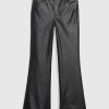 Pantaloni a zampa in pelle vegana a vita alta anni ’70