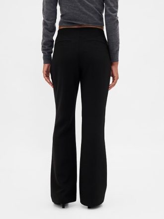 Pantaloni a zampa in twill a vita bassa