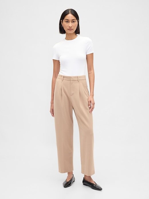 Pantaloni alla caviglia affusolati in twill spazzolato a vita alta 365 Pantaloni alla caviglia affusolati in twill spazzolato a vita alta 365