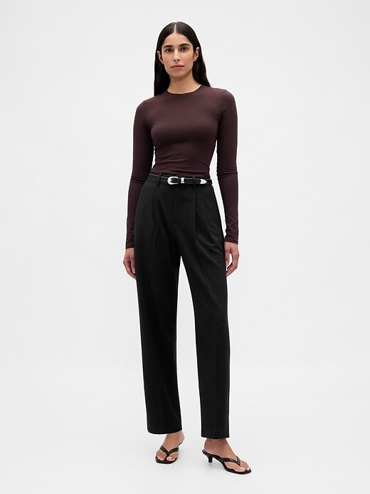 Pantaloni alla caviglia affusolati in twill spazzolato a vita alta 365 Pantaloni alla caviglia affusolati in twill spazzolato a vita alta 365