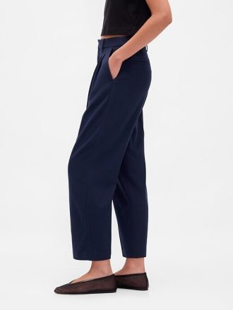 Pantaloni alla caviglia affusolati in twill spazzolato a vita alta 365