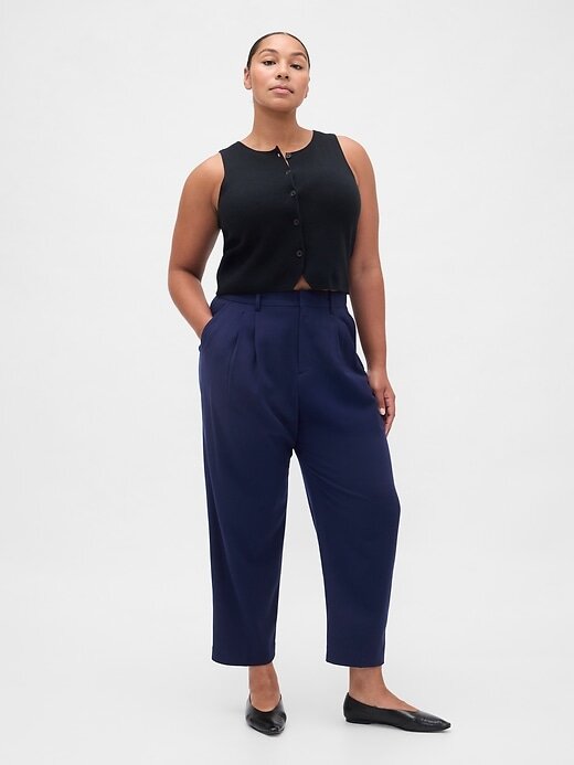 Pantaloni alla caviglia affusolati in twill spazzolato a vita alta 365 Pantaloni alla caviglia affusolati in twill spazzolato a vita alta 365