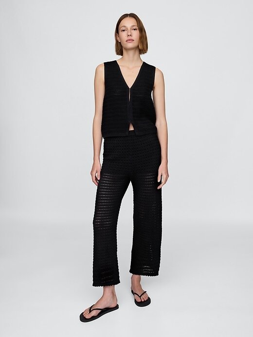 Pantaloni alla caviglia all’uncinetto in 100% cotone Pantaloni alla caviglia all’uncinetto in 100% cotone