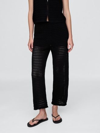 Pantaloni alla caviglia all’uncinetto in 100% cotone