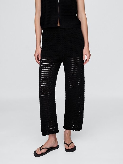 Pantaloni alla caviglia all’uncinetto in 100% cotone Pantaloni alla caviglia all’uncinetto in 100% cotone