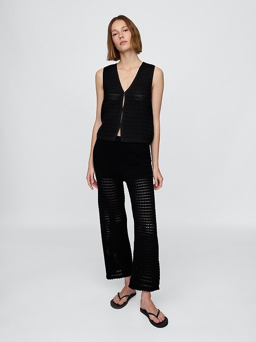 Pantaloni alla caviglia all’uncinetto in 100% cotone Pantaloni alla caviglia all’uncinetto in 100% cotone
