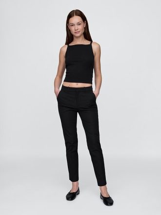 Pantaloni alla caviglia slim BiStretch a vita media