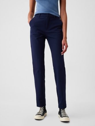 Pantaloni alla caviglia slim BiStretch a vita media